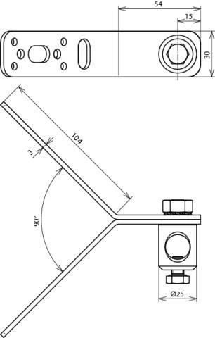 Actual product image Dehn Corner mounting bracket 90 degrees NIRO m. 106316