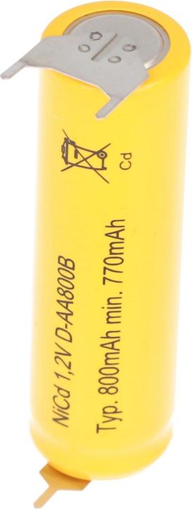 Immagine prodotto AccuCell Batteria ricaricabile Flat Top AA etichetta di saldatura 3-er stampa + / -- (3 pz., 600 mAh, Accumulatore di carica elettrica)
