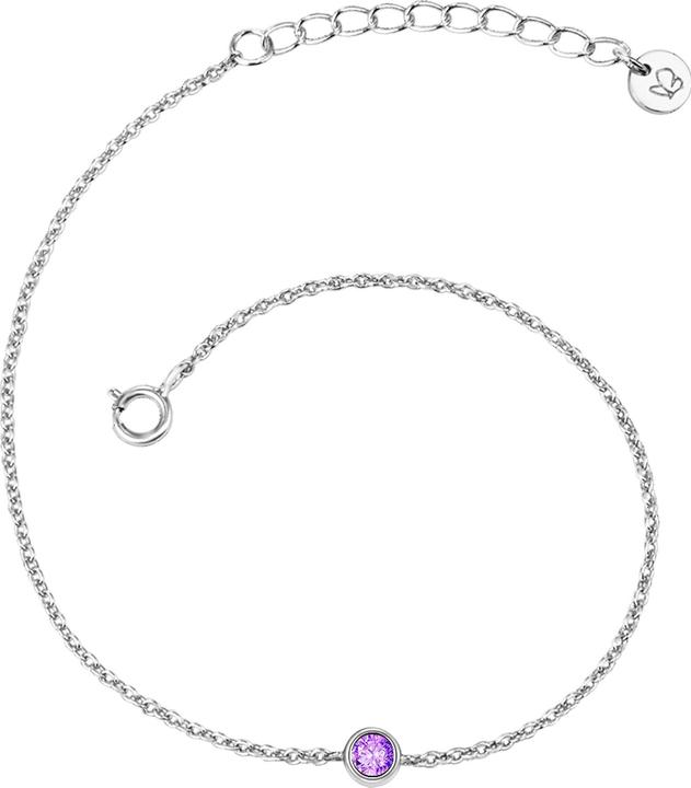 Glanzstücke München Damen Sterling Silber Amethyst silber 17,0 cm Basislänge + 3,0 cm Verlängerung - 11178 (17 cm, Sterling Silber)