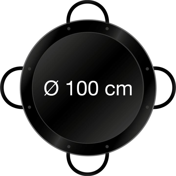 Immagine prodotto All'Grill Padella per paella smaltata Ø 100 cm con 4 manici (100 cm, Padella per paella, Smalto, Acciaio)