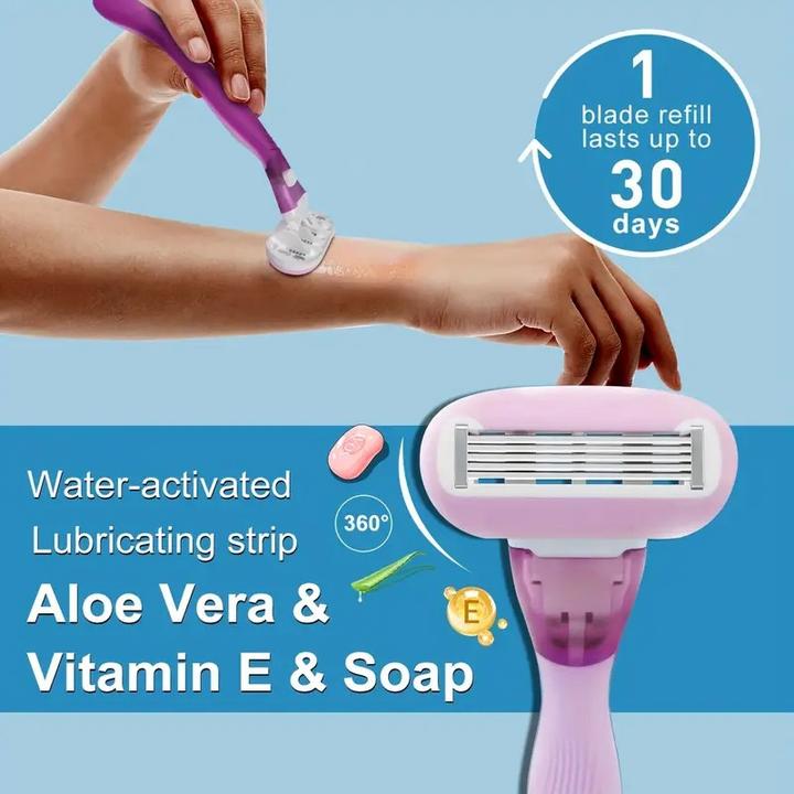 Actual product image Cbx Handrasierer, Damenrasierer mit 5-Klingen & Aloe-Vera-Seifenstreifen