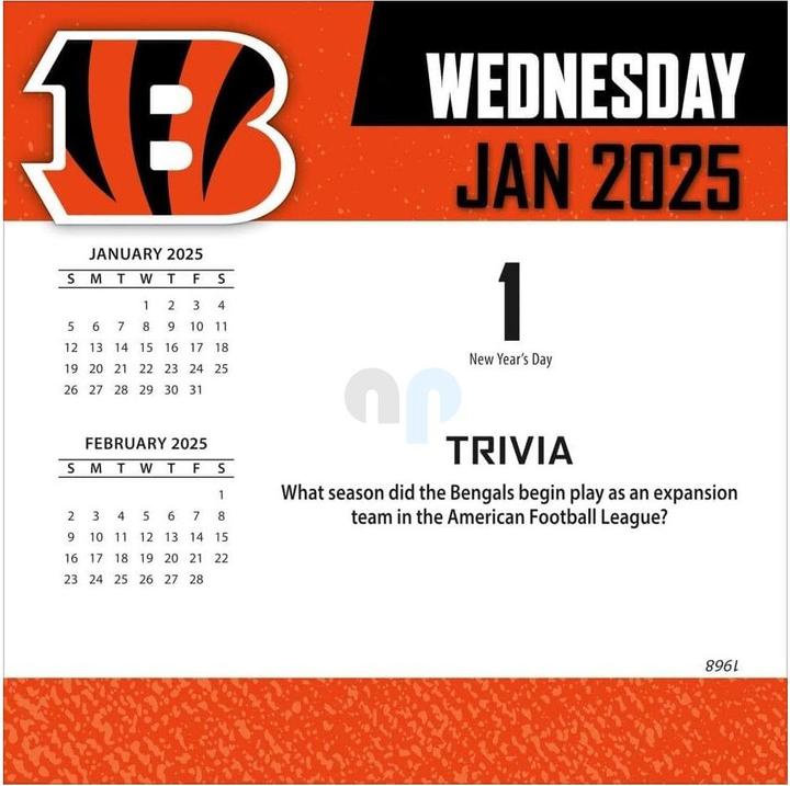Image du produit NFL - Cincinnati Bengals - Calendrier de bureau 2025 (Allemand, Français, Italien, Espagnol, Anglais)