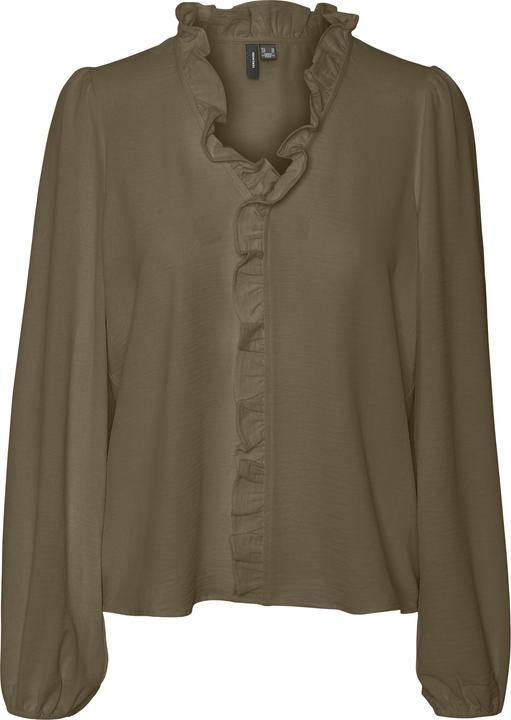 Vero Moda Normal geschnitten V-Ausschnitt Elastische Bündchen Voluminöser Armschnitt Top Bluse (XS)