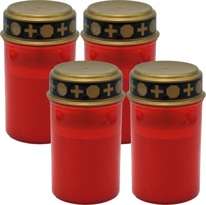 Immagine prodotto Top ten Set di 4 luci a LED per tombe, a batteria, rosse (4 x)