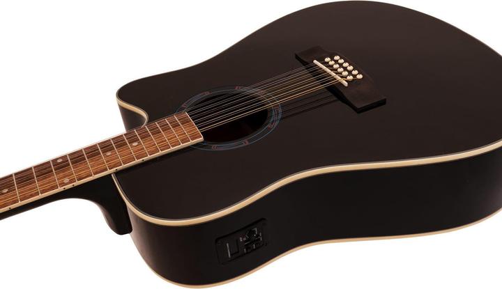 Dimavery DR-612 acoustic guitar 12-string, black (Western guitar)