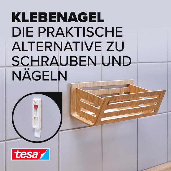 Image du produit tesa Clou adhésif pour carrelage et métal, réglable en hauteur