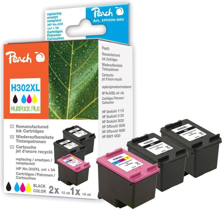 Actual product image Peach 302XL + color MP Plus (M, FC, C, Y)