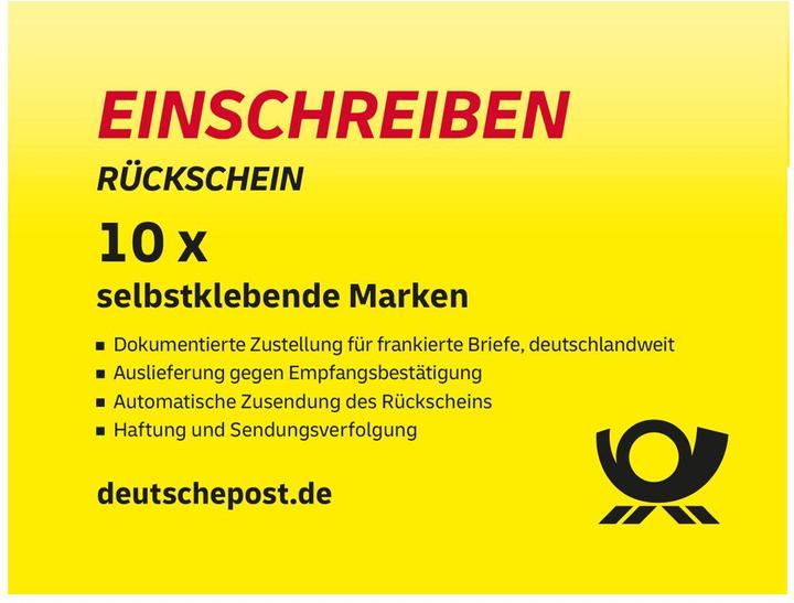 Produktbild Deutsche Post 10 2,65 € Einschreibenmarken selbstklebend (1 x)
