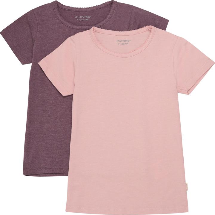 Minymo T-Shirt 2er Set Misty Rose Gr. 116 (116)