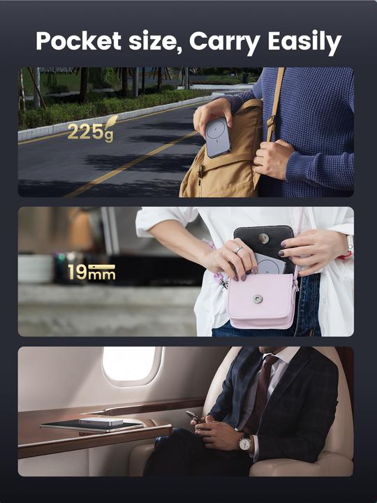 Productafbeelding Ugreen UGREEN10000mAhMagnetischeDraadlozePowerBank(SpaceGray) 15086 (10000 mAh, 20 W, 37 Wh)
