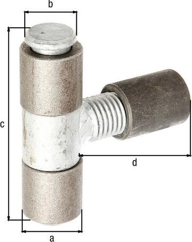 Actual product image Magni Alberts 411572 Weld-on strap adjustable by 40 mm Steel, with galvanised pin and threaded centre