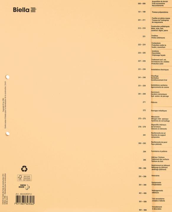 Image du produit Biella Répertoire pour décompte de construction, français