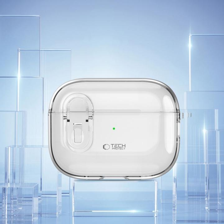 Actual product image Tech-Protect Headphone case Apple SLIM HOOK APPLE AIRPODS PRO 1 / 2 Transparent (Headphone bag)