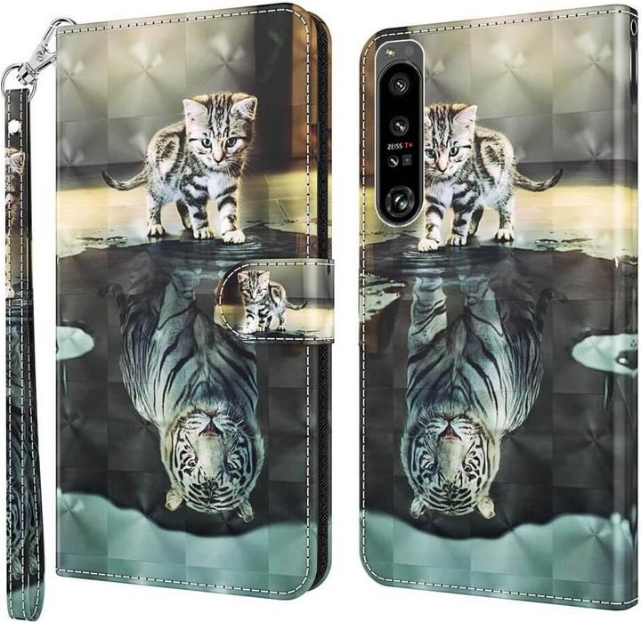 Cover-Discount Sony Xperia 1 IV - Leder Hülle Katze (Sony Xperia 1 IV)