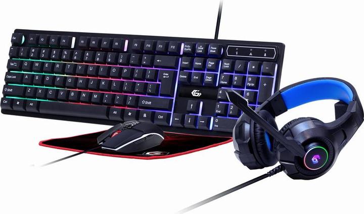 Image du produit Gembird Gaming SetinchGhostinch avec tapis de souris rétroéclairé 4in1 GGS-UMGL4-02 (US, Filaire)