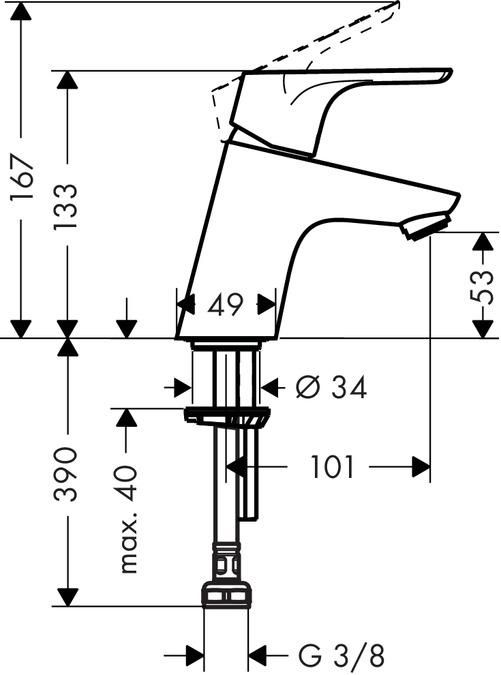 Image du produit hansgrohe Robinet sur pied Focus 31130000 chromé sans vidage