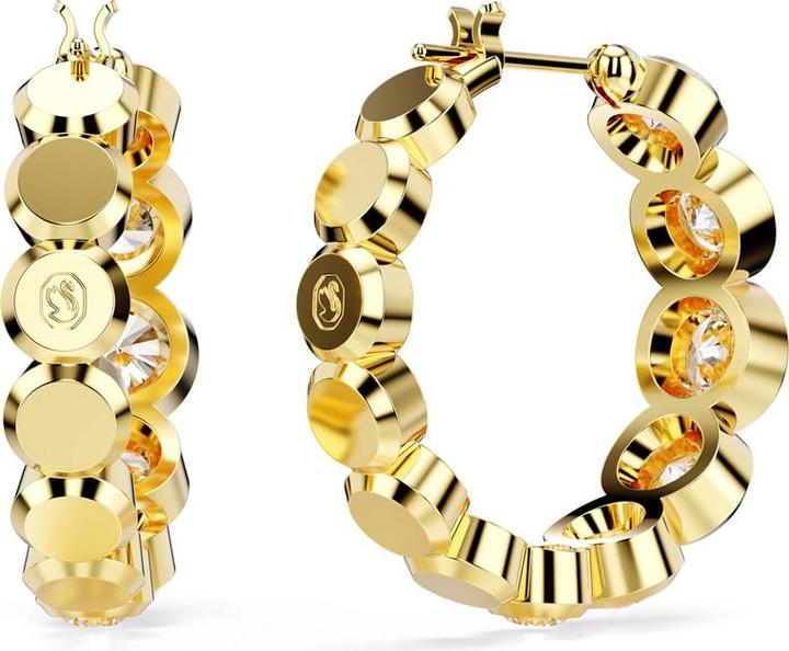 Produktbild Swarovski Imber Kreolen Rundschliff Weiss Gold (Swarovski Metall)