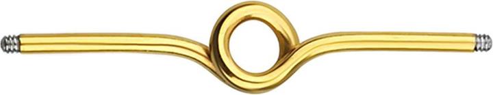 Star Piercing Barbell-Stab vergoldet Schleife (ohne Messing, Chirurgenstahl 316L)