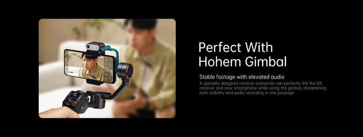 Actual product image Hohem MIC 01 Wireless Lavalier Microphone, TYPE C (2TX+1RX) Black (Smartphone)