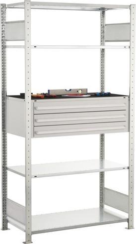 Actual product image Schulte Lagertechnik MULTIplus150 basic shelving system with 3 drawers