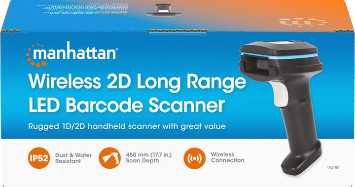 Actual product image Manhattan Wireless 2D long range LED barcode scanner (1D barcodes, 2D barcodes)
