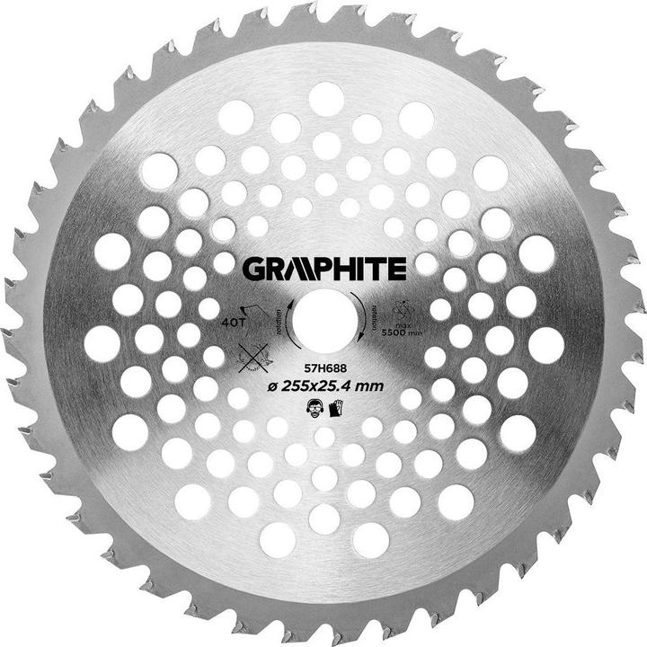 Image du produit Graphite Lame de débroussailleuse Widia 255 x 25,4 mm, 40 Z, pour brosses