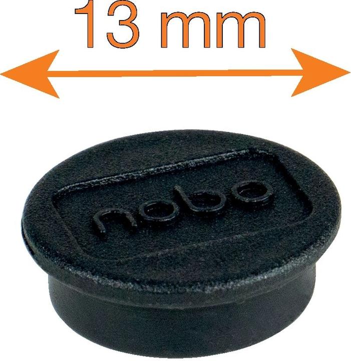 Produktbild Nobo Magnet rund 13mm 1915284 schwarz 10 Stück (10 x)