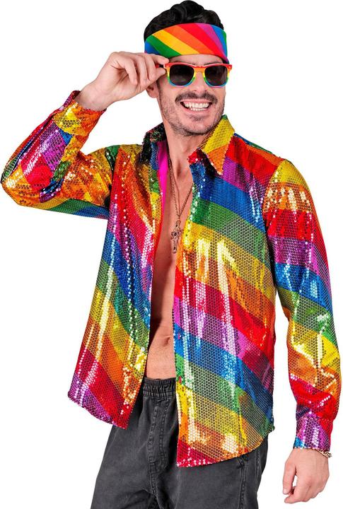 Image du produit Widmann Chemise à paillettes dans un motif arc-en-ciel (S, M)