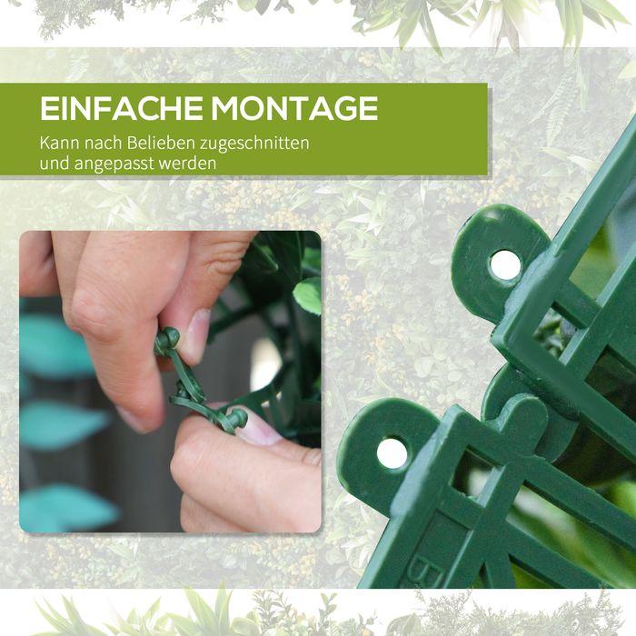 Produktbild Swisshandel24 12 Stück künstliches Pflanzenwand Hecke 50x50 cm UV-Schutz Sichtschutz Mehrblättriges Design Heckenp (50 cm)