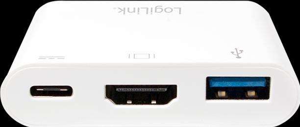 Produktbild LogiLink USB Typ-C zu (HDMI, USB Typ-C, USB 3.0, 5.91 cm)