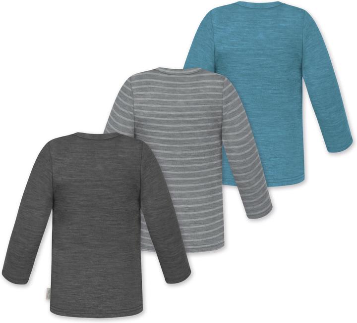 Actual product image Normani 3-pack baby merino longsleeve "Taupo" - 9475 (74, 80)