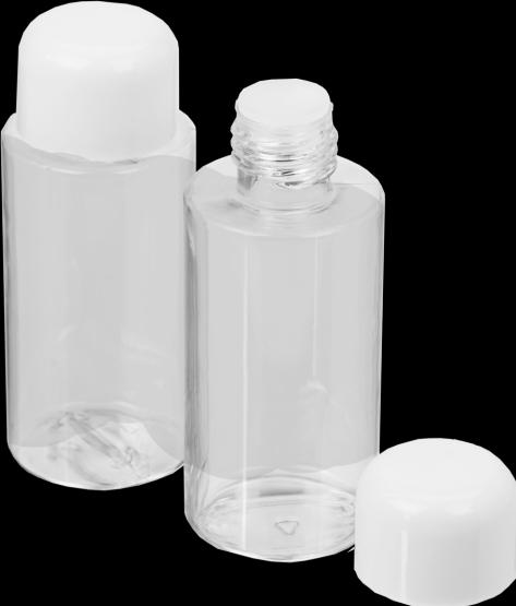 Produktbild Kosmetik-Flasche, Kunststoff, weisser Deckel, für 55 ml, Ø 3,5 cm, Höhe 8,5 cm