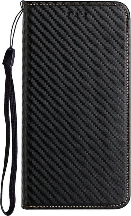 Produktbild Cover-Discount iPhone 15 Plus - Carbon Look Flip Case Hülle schwarz (Apple iPhone 15 Plus)