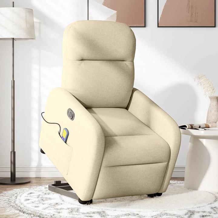Actual product image VidaXL Electric massage chair with stand-up aid cream fabric