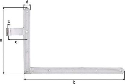 Image du produit GAH Paumelle d'angle de porte 400x600x40x105mm acier électrozingué jaune en bas à gauche 5 mm