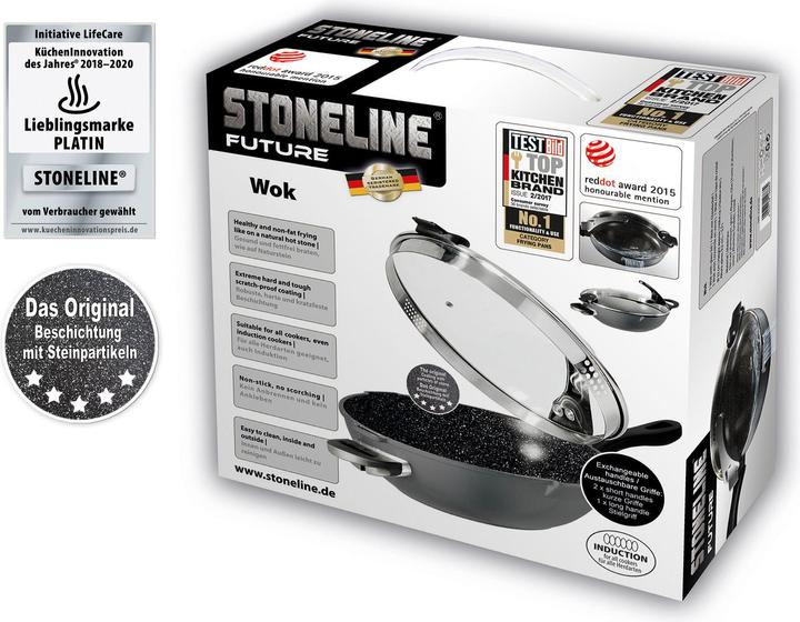 Produktbild Stoneline Wok 32cm (32 cm, Wok Pfanne, Aluminium)
