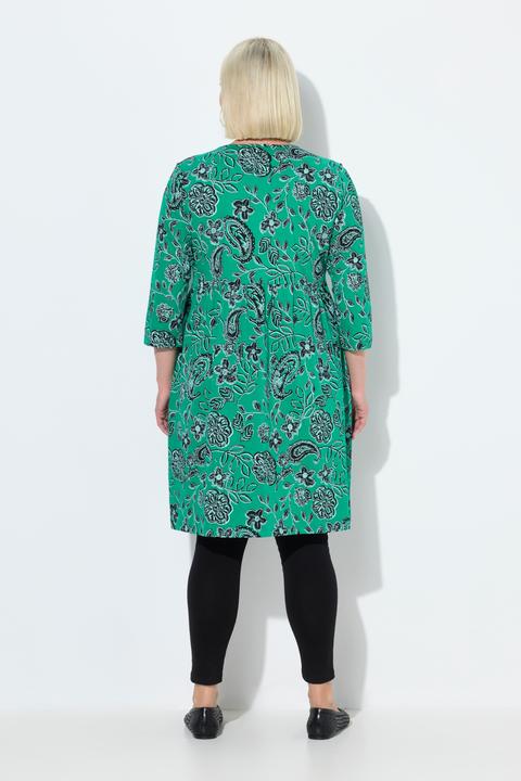 Produktbild Ulla Popken Jerseykleid, Paisley, A-Linie, Rundhals, 3/4-Arm (42, 44)