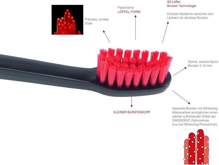 Produktbild Swissdent PROFI Whitening Zahnbürste Soft Rot (1 Stk) (Weich, 1 x)