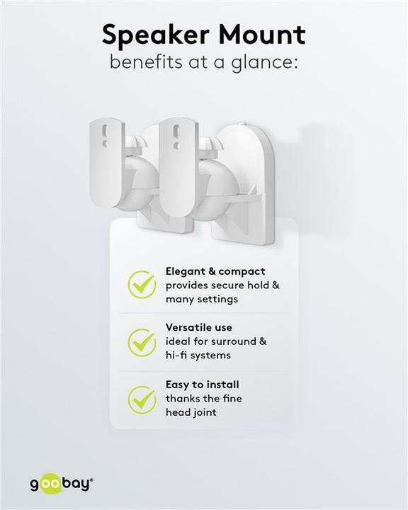 Actual product image Goobay Universal (1 pair, Wall installation, Pivoting, Tiltable)