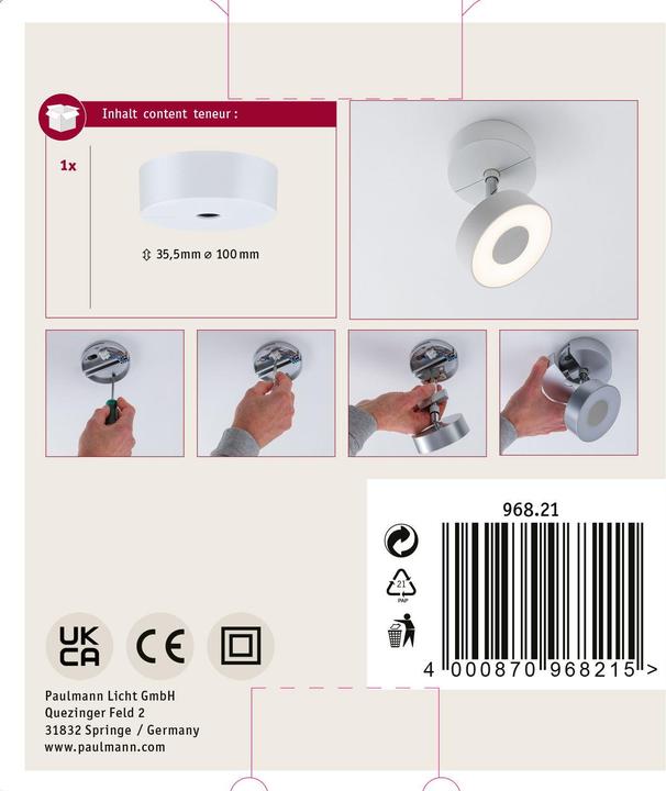 Produktbild Paulmann URail Single Spot-Base