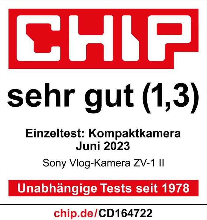 Actual product image Sony ZV-1 II (18 - 50 mm, 20.10 Mpx, 1")