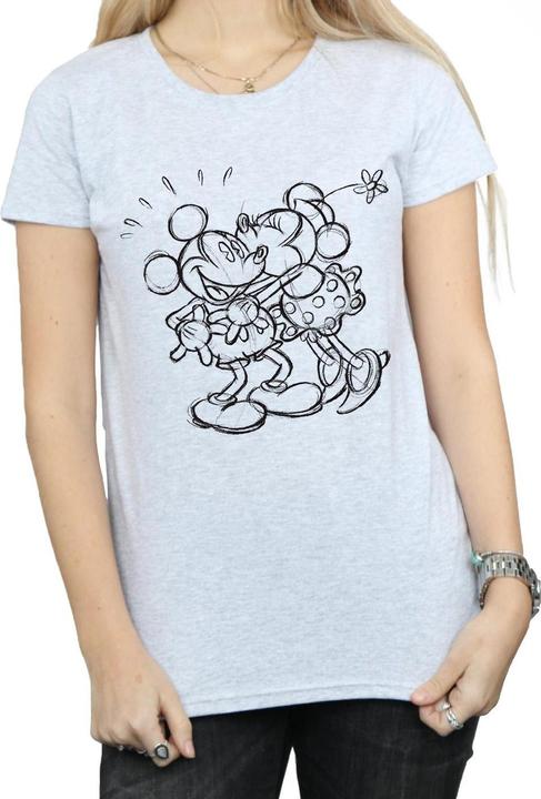 Immagine prodotto Disney Mickey And Minnie Mouse Kiss Sketch Maglietta Donna (L)
