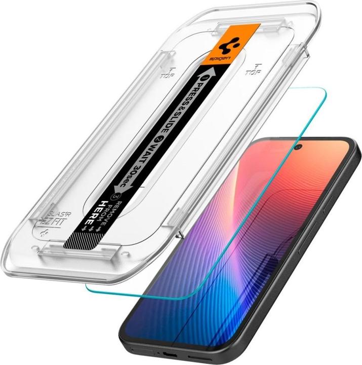 Immagine prodotto Spigen EZ Fit Gehärtetes Glas Clear Displayschutzfolie mit Einbaurahmen Google Pixel 9a (2 Pezzo/i, Google Pixel 9a)