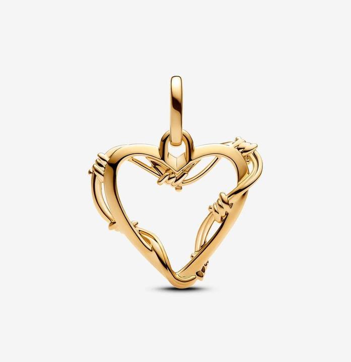 Image du produit Pandora Medallions Wire Heart dangle Charm (Plaqué or 14 carats)