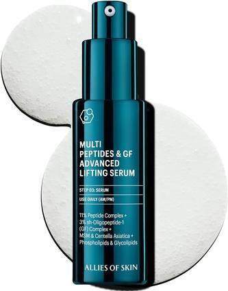 Actual product image Allies Of Skin Multi Peptides & GF Advanced Lifting Serum with 3% sh-Oligopeptide-1 and 9% Lifting P (30 ml)