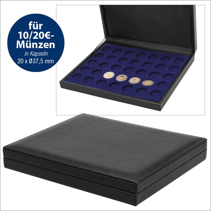 Produktbild Schwäbische Albumfabrik Münz-Kassetten in luxeriöser Lederausstattung mit königsblauem Velourseinsatz für 20 Format 10 DM, 1 (2022)