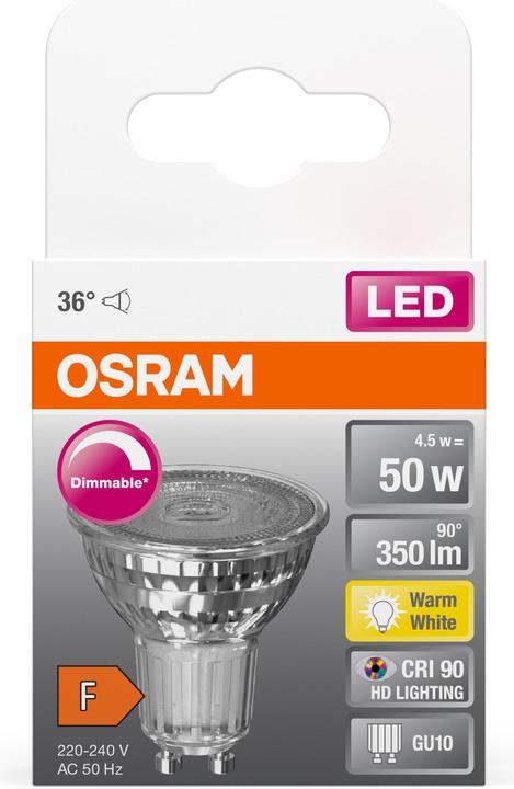 Image du produit Osram LED Reflector (GU10, 4.50 W, 350 lm, 1 x, F)