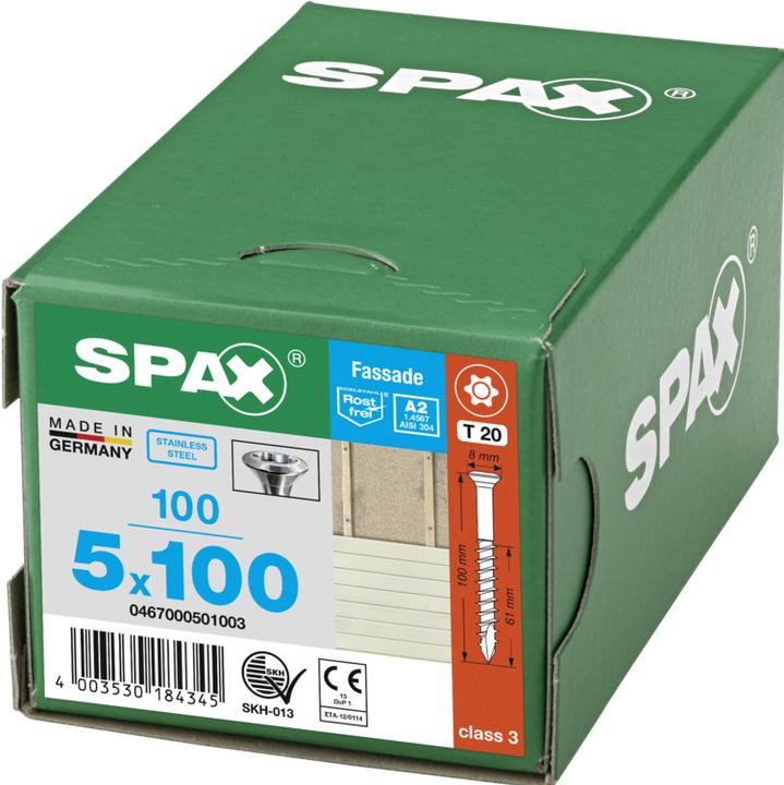 Produktbild Spax Fassadenschraube R 89018 Liko T-STAR 5 x100/61 -T A 2 kleiner Kopf (100 Schrauben pro Stück)