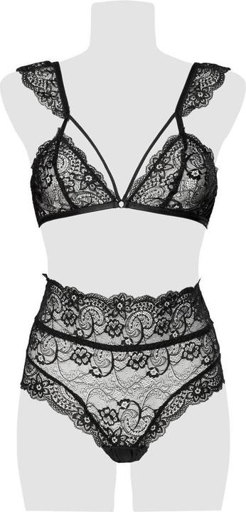 Actual product image Grey Velvet 2-piece cap sleeves bra set (S)