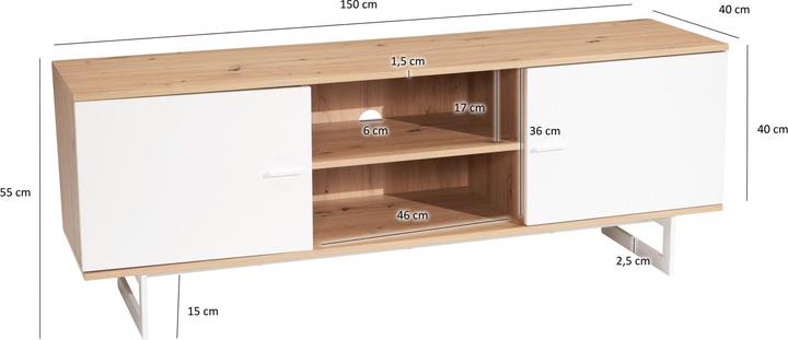 Actual product image Wohnling Oak decor (150 x 40 x 55 cm)